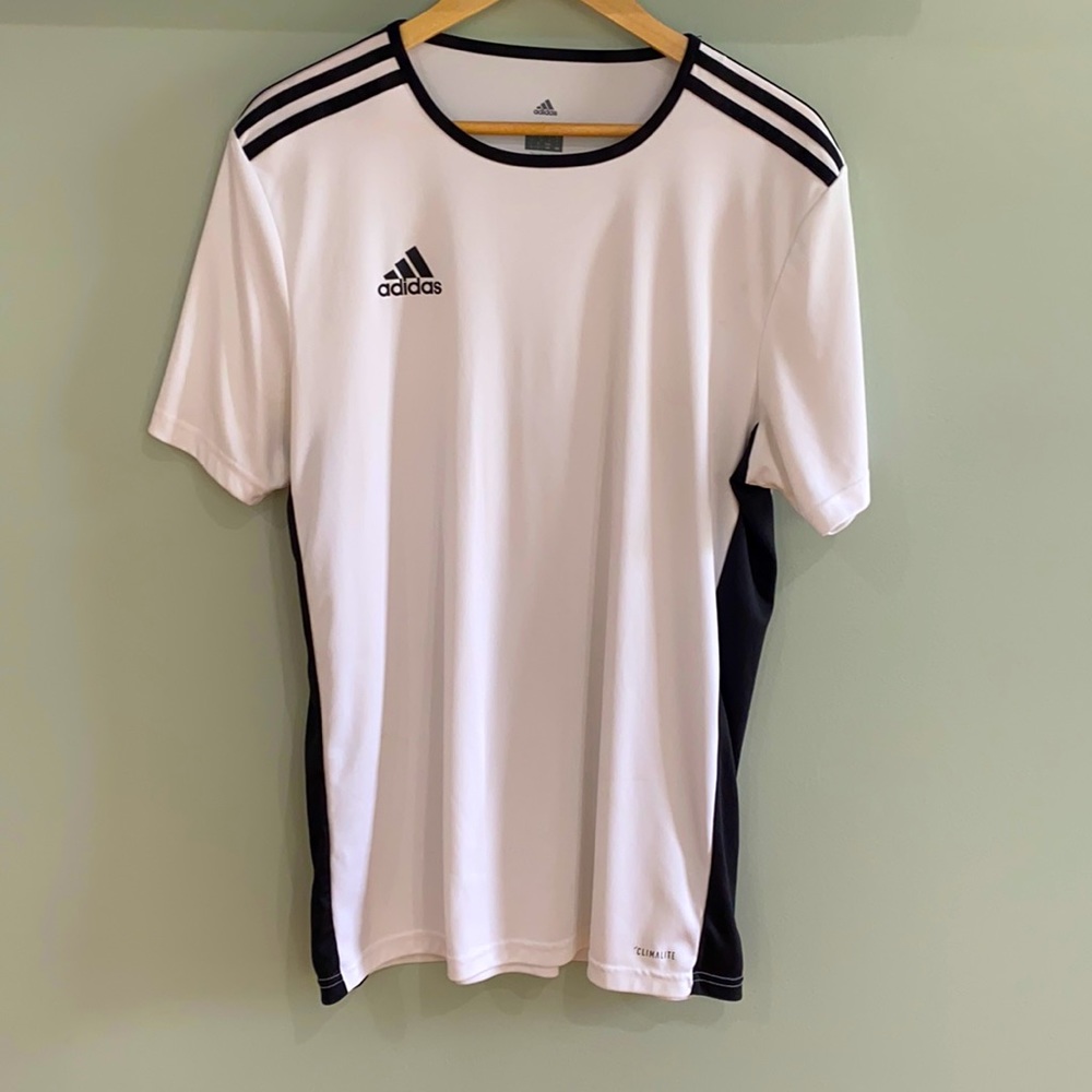 White Adidas shirt in a size Large.